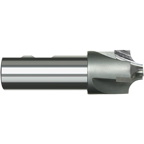 0.3120″ (5/16″) Radius × 0.4060″ (13/32″) Pilot Diameter Carbide Tipped 5° Flare Corner Rounding End Mill, 3 Flutes